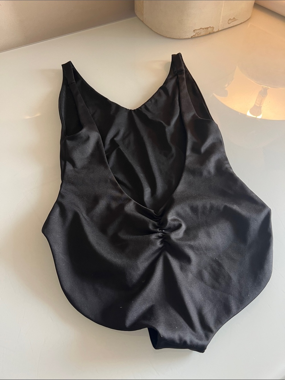 Londre The Minimalist Matte Black Low Back Scrunch One Piece Swimsuit - Picture 6 of 6